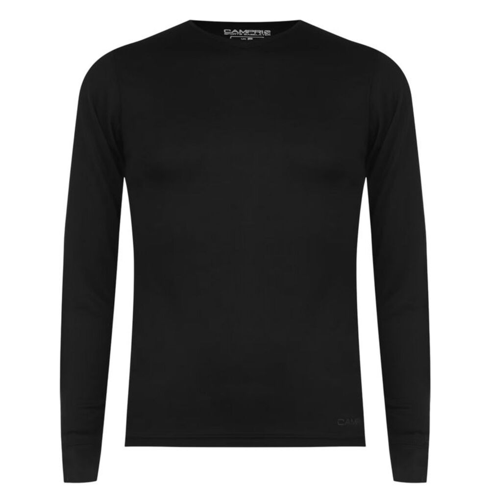 Campri Mens Thermal Long-Sleeved Base Layer Top / Black